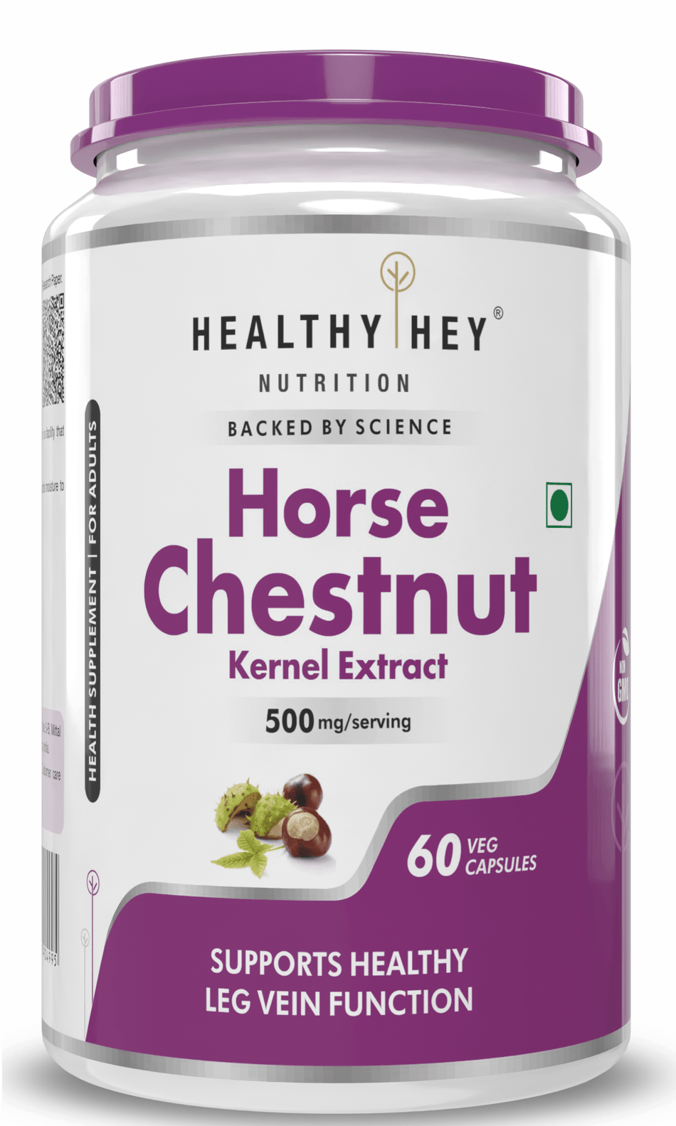 HealthyHey Nutrition Capsules Horse Chestnut Kernel Extract Supports healthy Leg vein function helps maintain healthy fluid balance circulatory system supports 60 Vegetable Capsules