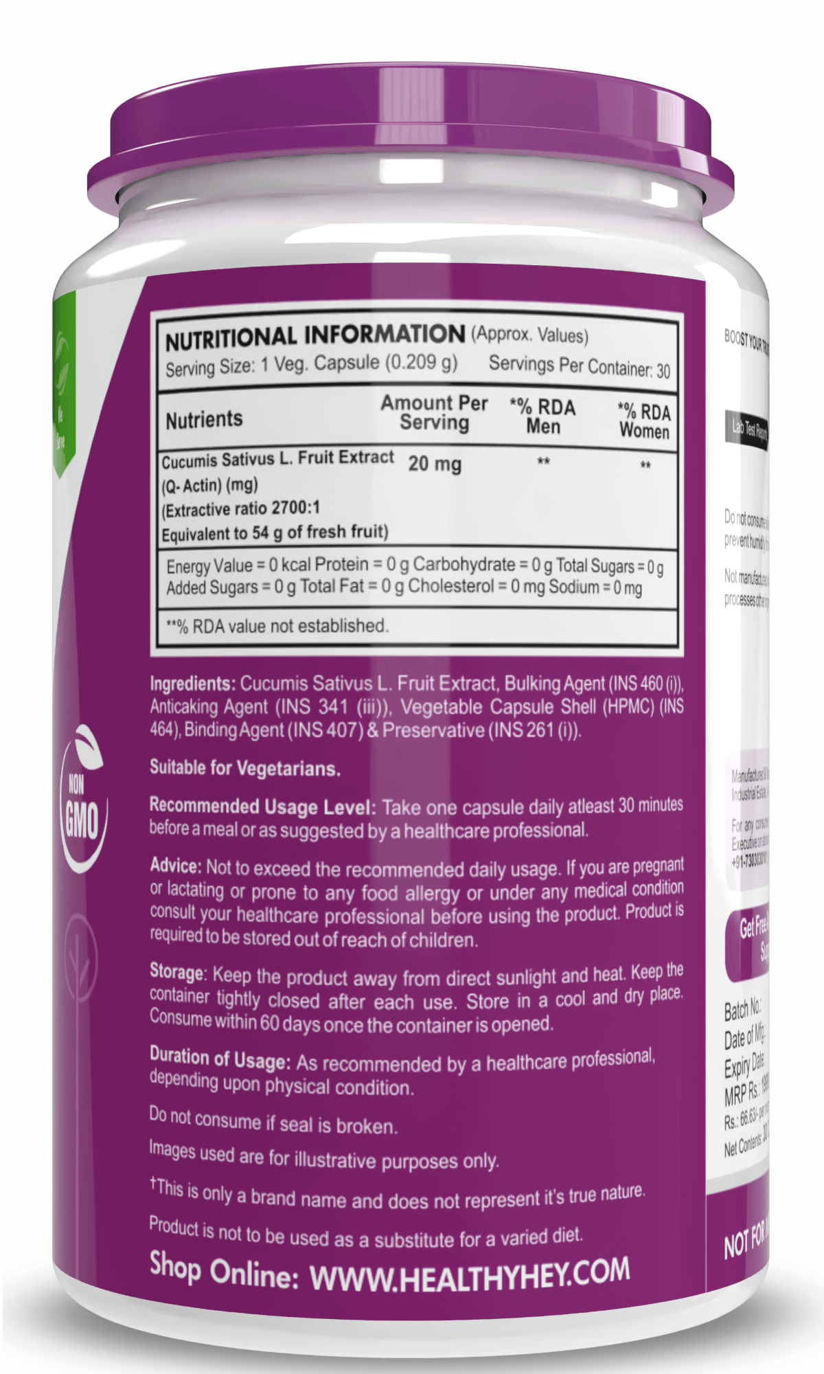 HealthyHey Nutrition Capsules JointQure Supports Joint Function & Healthy Aging Supports Mental Relaxation & Healthy Inflammatory Response 30 Vegetable Capsules.