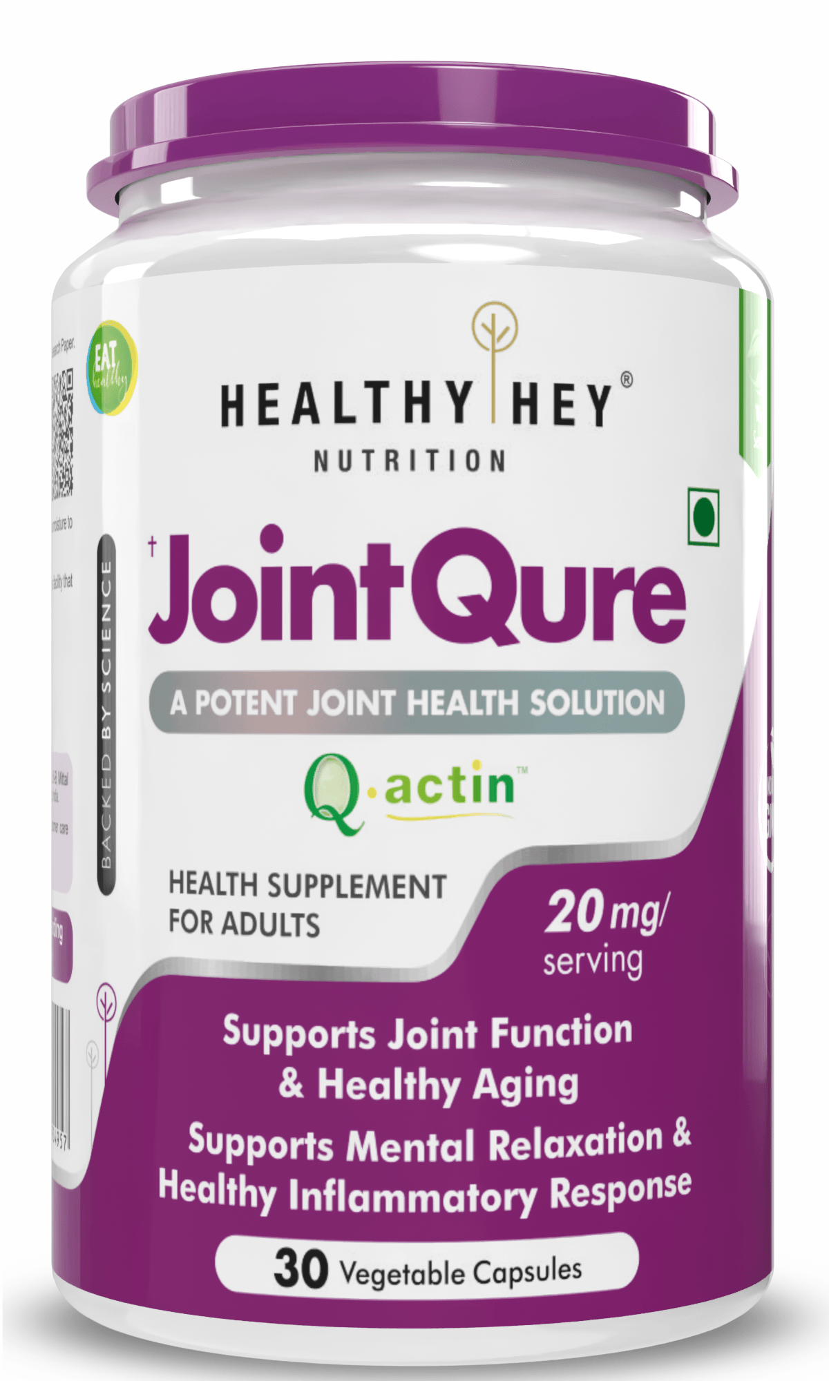 HealthyHey Nutrition Capsules JointQure Supports Joint Function & Healthy Aging Supports Mental Relaxation & Healthy Inflammatory Response 30 Vegetable Capsules.