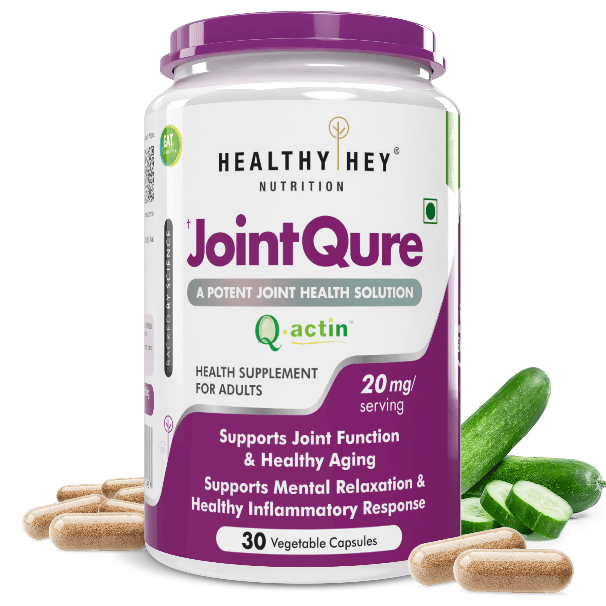 JointQure (Q-Actin ) Supports Joint Function & Healthy Aging Supports Mental Relaxation & Healthy Inflammatory Response 30 Vegetable Capsules.