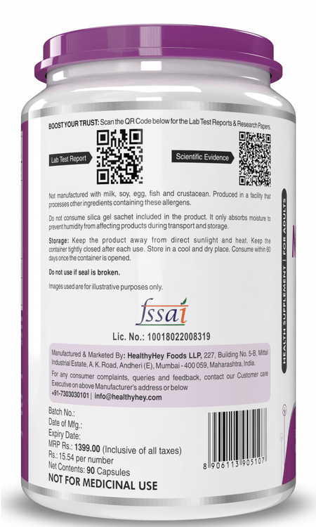 HealthyHey Nutrition Capsules Magnesium Complex Supports Mental Relaxation Muscles Recovery And Energy 120 Capsules
