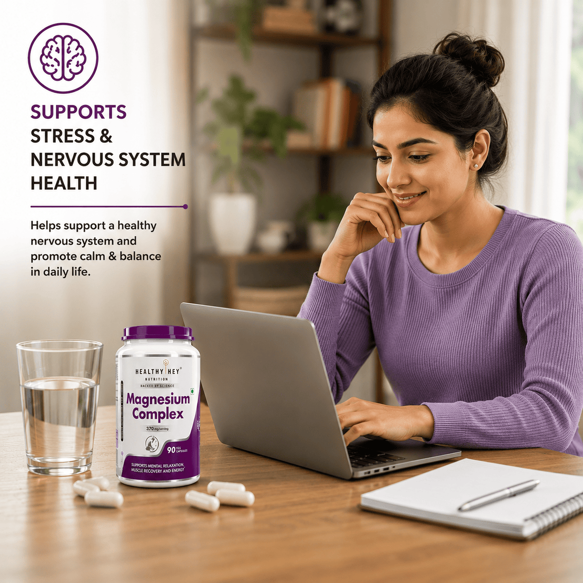 HealthyHey Nutrition Capsules Magnesium Complex Supports Mental Relaxation Muscles Recovery And Energy 120 Capsules