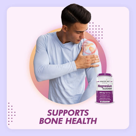 HealthyHey Nutrition Capsules Magnesium Gluconate Supports Nervous System, Supports Heart & Bone Health,  60 Vegetable Capsules