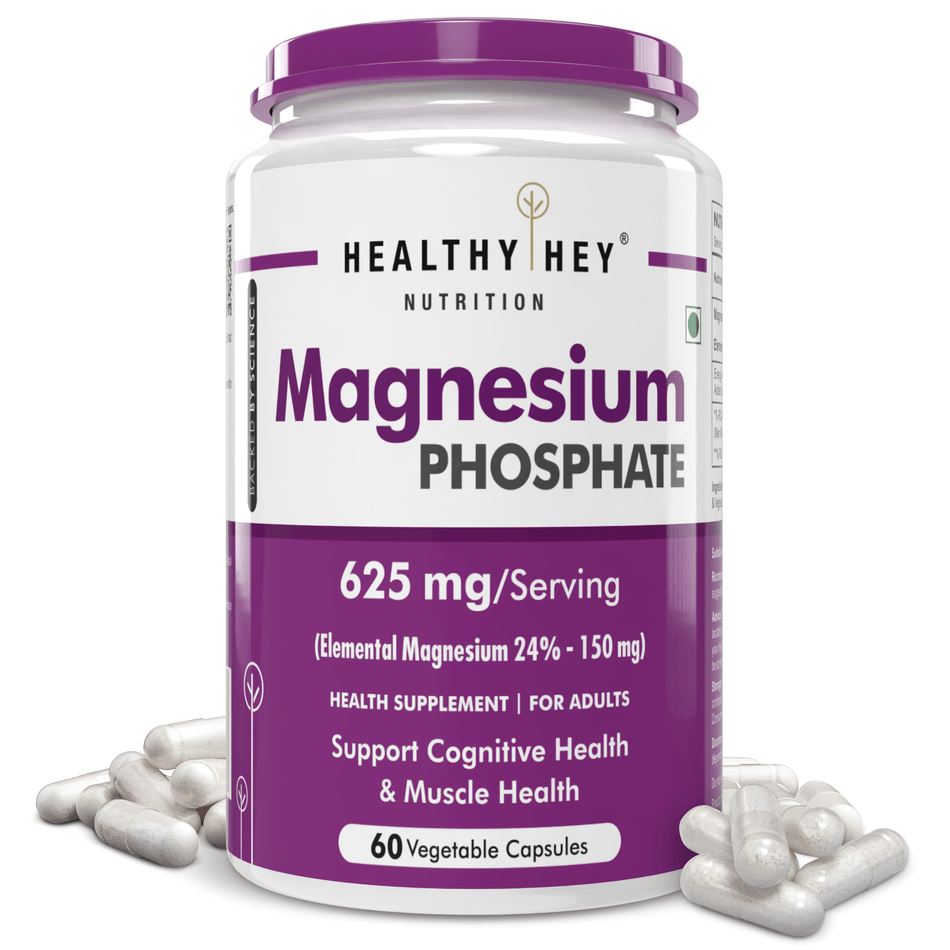 HealthyHey Nutrition Capsules Magnesium Phosphate Support Cognitive Health & Muscle Health 60 Vegetable capsules