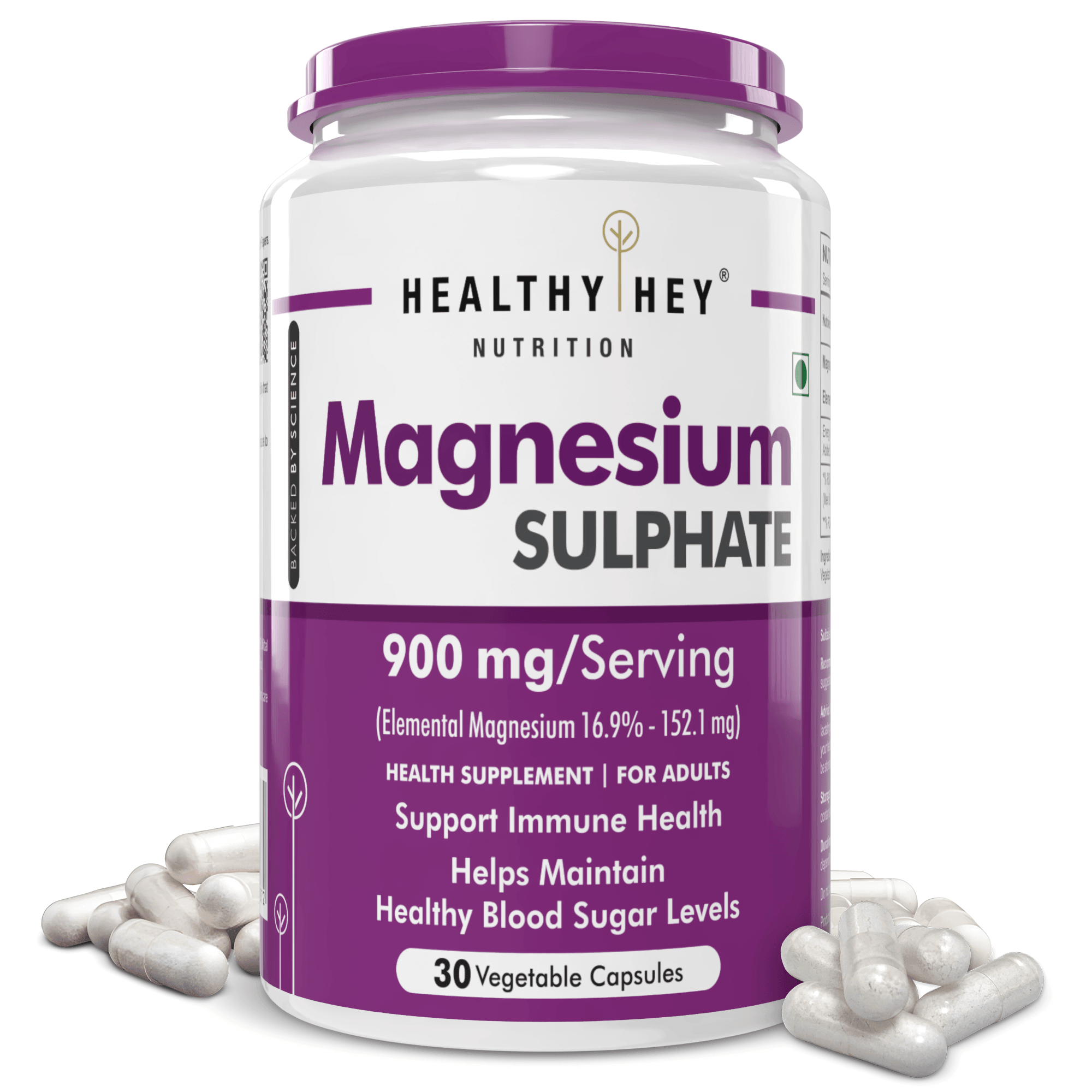 Magnesium Sulphate Support Immune Health, Helps Maintain, Healthy blood sugar Levels 30 Capsules