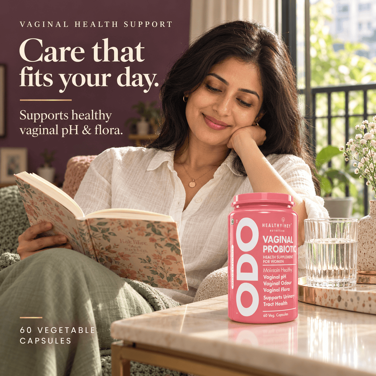 HealthyHey Nutrition Capsules ODO Vaginal Probiotics for Women pH Balance  -  Reduce Vaginal Odour  & Healthy Vaginal Flora