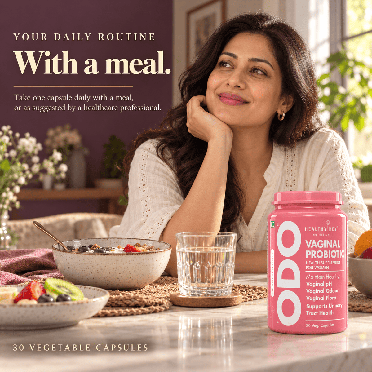 HealthyHey Nutrition Capsules ODO Vaginal Probiotics for Women pH Balance  -  Reduce Vaginal Odour  & Healthy Vaginal Flora