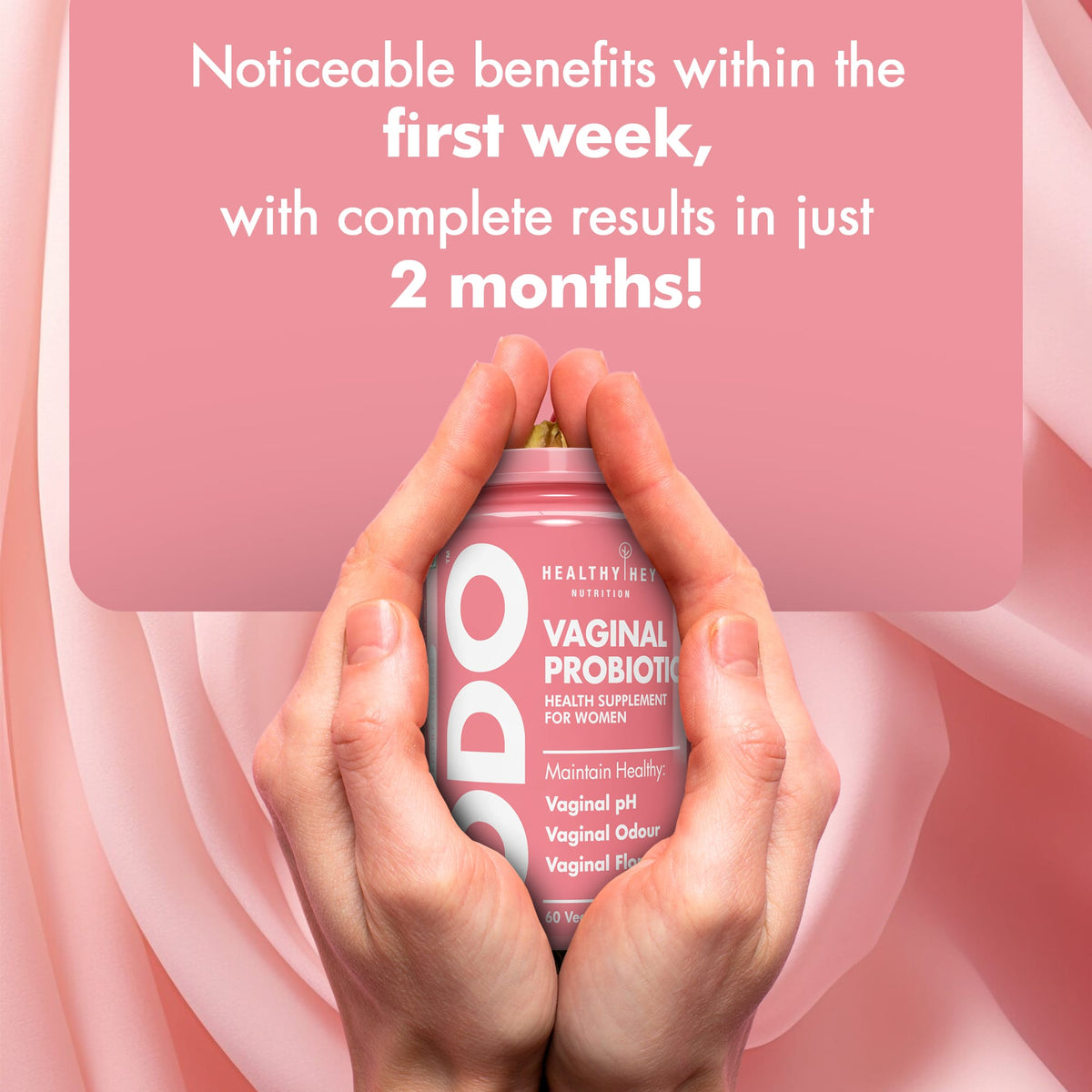 HealthyHey Nutrition Capsules ODO Vaginal Probiotics for Women pH Balance, Reduces Vaginal Odour, Vaginal Flora, Prevents Recurrent UTIs, Fights Vaginal Infections | Health Supplement.