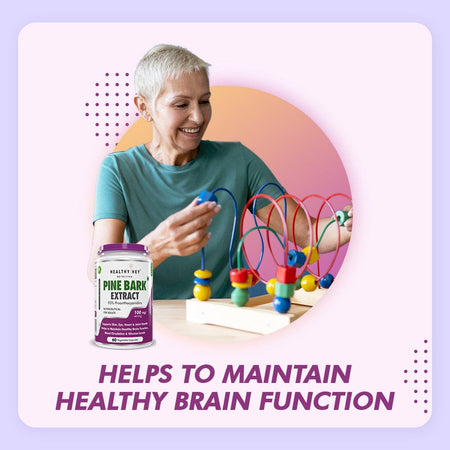 HealthyHey Nutrition Capsules Pine Bark Extract Supports Skin,Eye,Heart & Joint Health Helps to Maintain Healthy Brain Function,Blood Circulation & Glucose Levels 60 Vegetable Capsules