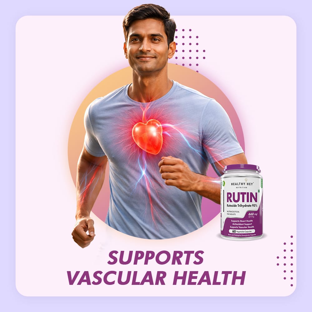 HealthyHey Nutrition Capsules Rutin Rutoside Trihydrate Supports Heart Health Antioxidant Supports  Supports Vascular Health 60 Vegetable capsules