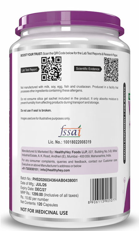 HealthyHey Nutrition Capsules Vitamin D3 +K2 MK-7 Supplement Capsules | D3 Derived From Lichen Supports Bone Heath