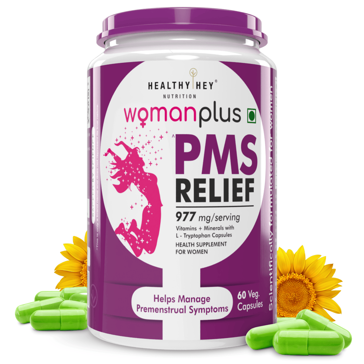 HealthyHey Nutrition Capsules Woman Plus PMS Relief - 60 Veg Capsules