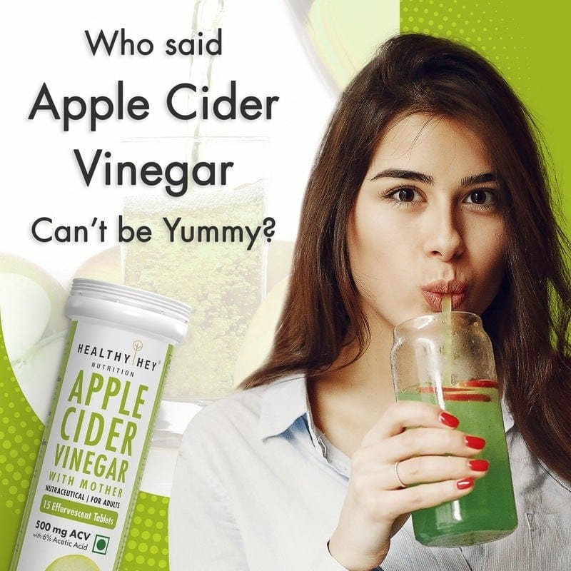 HealthyHey Nutrition Effervescent Apple Cider Vinegar with Mother Effervescent Tablets - 500mg