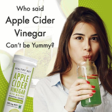 HealthyHey Nutrition Effervescent Apple Cider Vinegar with Mother Effervescent Tablets - 500mg