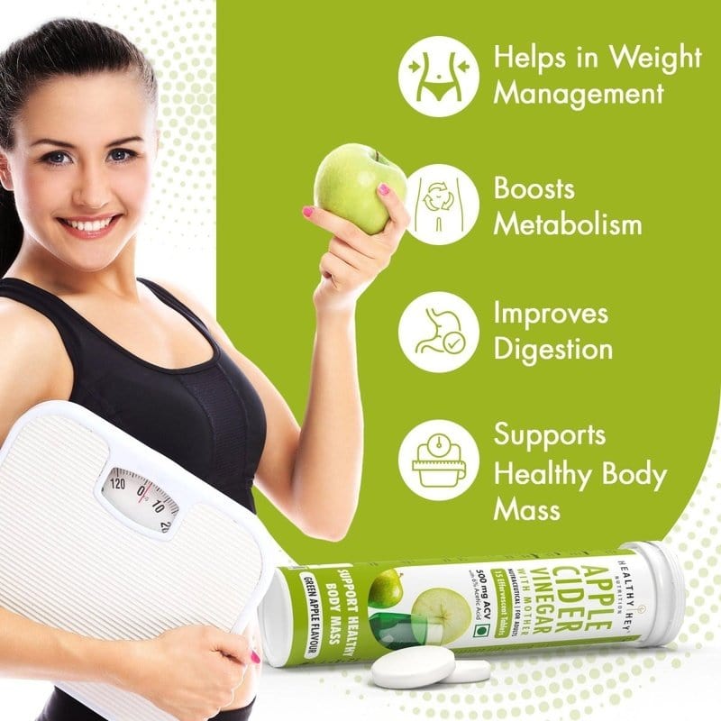 HealthyHey Nutrition Effervescent Apple Cider Vinegar with Mother Effervescent Tablets - 500mg
