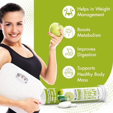 HealthyHey Nutrition Effervescent Apple Cider Vinegar with Mother Effervescent Tablets - 500mg