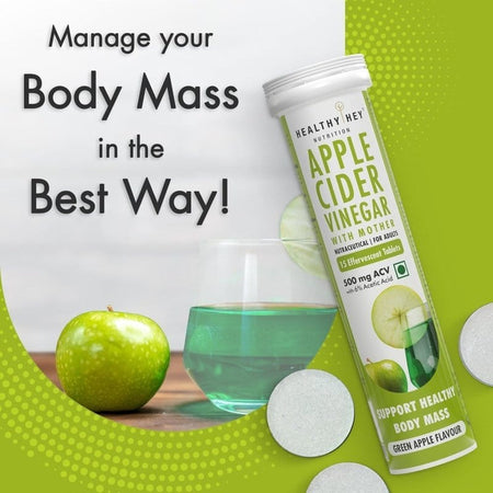HealthyHey Nutrition Effervescent Apple Cider Vinegar with Mother Effervescent Tablets - 500mg