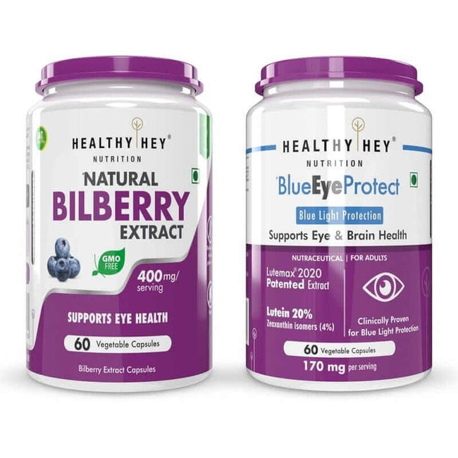 HealthyHey Nutrition Eye Wellness Duo With BlueEyeProtect & Natural Bilberry Extract