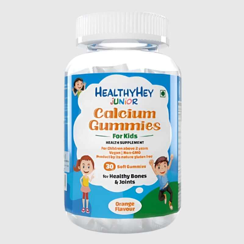 Healthyhey Junior Calcium Gummies for Kids (2 to 9 yrs.) For Healthy Bones & Joints Orange Flavour 30 Soft Gummies - Orange