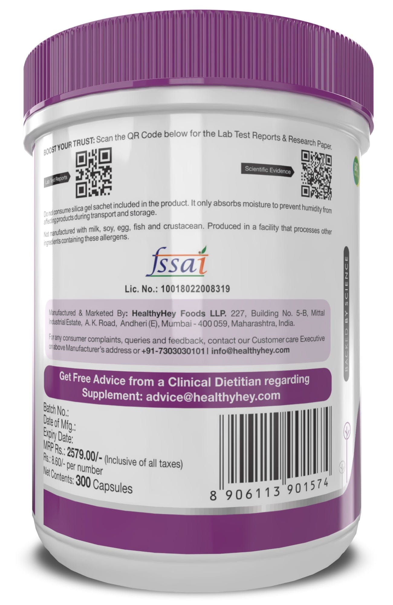 HealthyHey Nutrition Minerals Magnesium Glycinate High Absorption Chelated for Sleep, Cramps, & Nerves Health -550mg