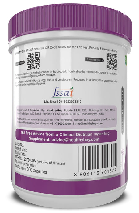HealthyHey Nutrition Minerals Magnesium Glycinate High Absorption Chelated for Sleep, Cramps, & Nerves Health -550mg