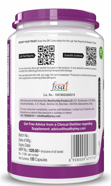 HealthyHey Nutrition Minerals Magnesium Glycinate High Absorption Chelated for Sleep, Cramps, & Nerves Health -550mg