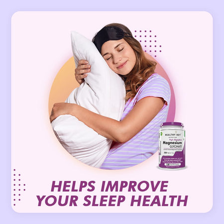 HealthyHey Nutrition Minerals Magnesium Glycinate High Absorption Chelated for Sleep, Cramps, & Nerves Health -550mg