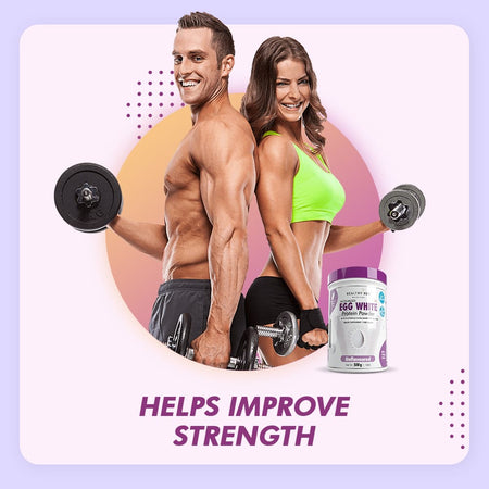 HealthyHey Nutrition Powder 100% Egg White Protein Low in Purine - Instant Mix - 80% Protein - Non GMO & Lactose Free