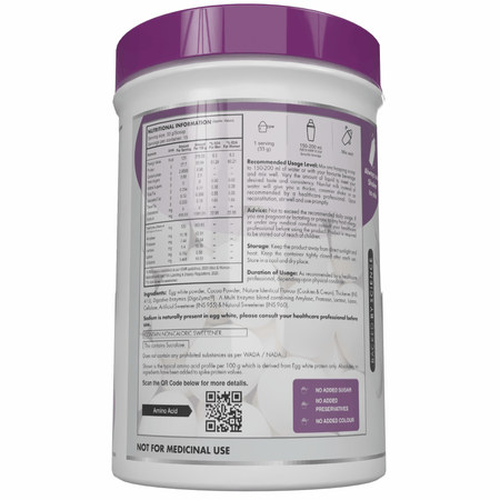 HealthyHey Nutrition Powder 100% Egg White Protein Low in Purine - Instant Mix - 80% Protein - Non GMO & Lactose Free