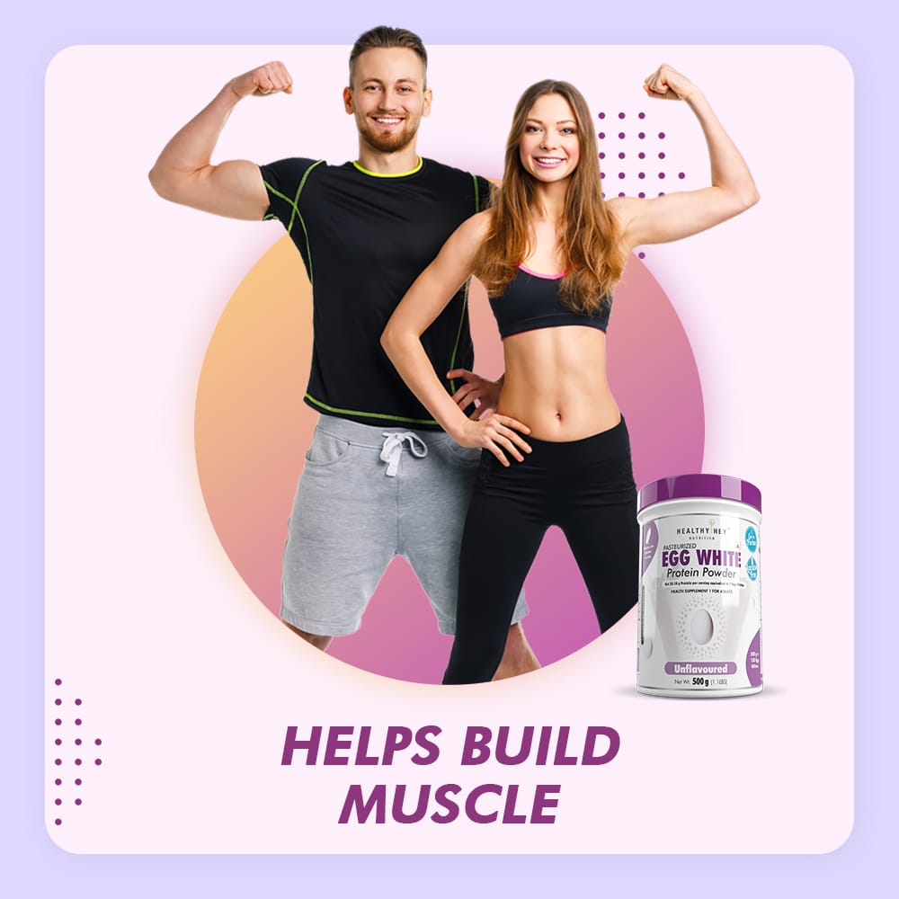 HealthyHey Nutrition Powder 100% Egg White Protein Low in Purine - Instant Mix - 80% Protein - Non GMO & Lactose Free
