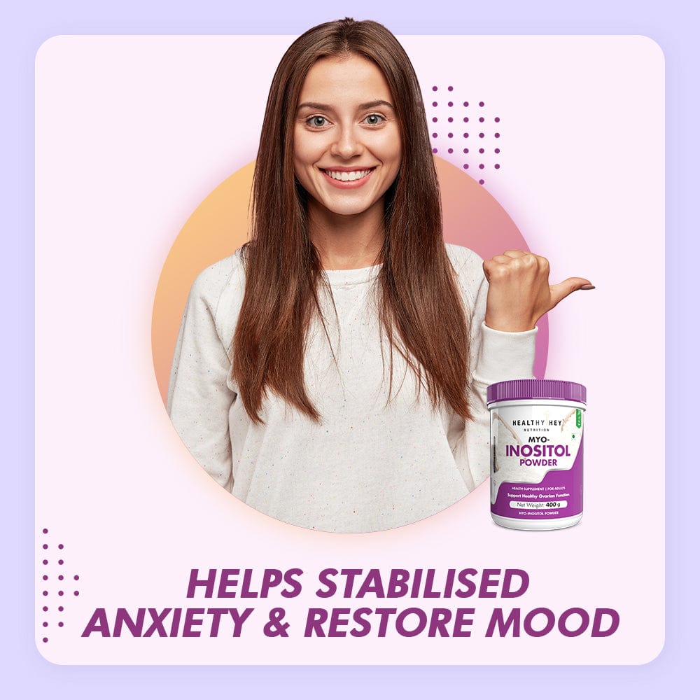 HealthyHey Nutrition Powder 100% Pure Myo Inositol Powder, Support Healthy ovarian function (Vitamin B8), 400gm pack