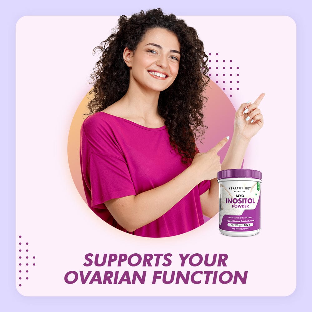 HealthyHey Nutrition Powder 100% Pure Myo Inositol Powder, Support Healthy ovarian function (Vitamin B8), 400gm pack