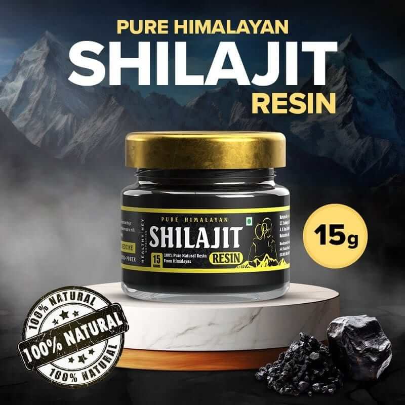 HealthyHey Pure Himalayan Shilajit/Sheelajit Resin | Boost Stamina &amp; Strength - 15 g
