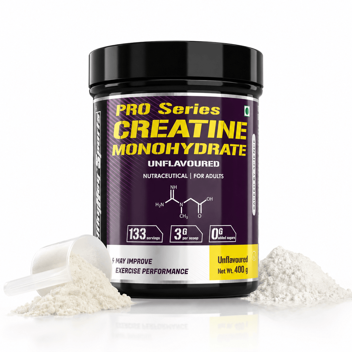 HealthyHey Nutrition Powder 400g Creatine Monohydrate, May Improve exercise performance - Premium Quality - For Muscle Growth
