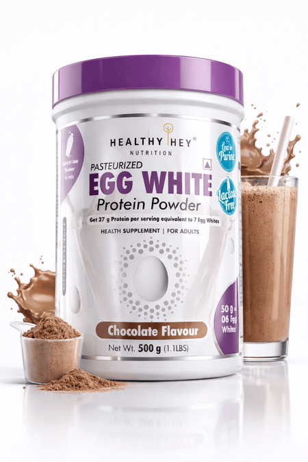 HealthyHey Nutrition Powder 500g / Chocolate 100% Egg White Protein Low in Purine - Instant Mix - 80% Protein - Non GMO & Lactose Free