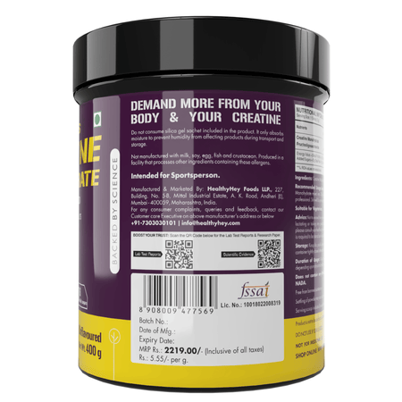 HealthyHey Nutrition Powder Creatine Monohydrate, May Improve exercise performance - Premium Quality - For Muscle Growth