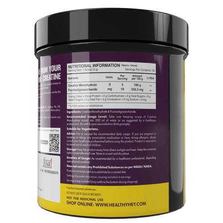 HealthyHey Nutrition Powder Creatine Monohydrate, May Improve exercise performance - Premium Quality - For Muscle Growth