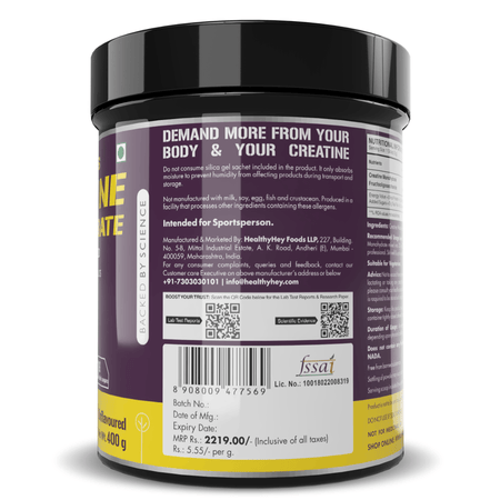 HealthyHey Nutrition Powder Creatine Monohydrate, May Improve exercise performance - Premium Quality - For Muscle Growth