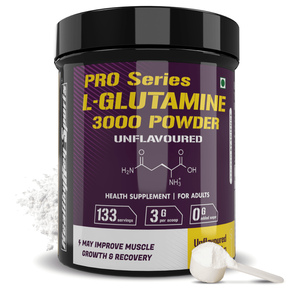 HealthyHey Nutrition Powder Glutamine Powder, Muscle Growth and Recovery - 400g - 133 Servings (Unflavoured, 400g)
