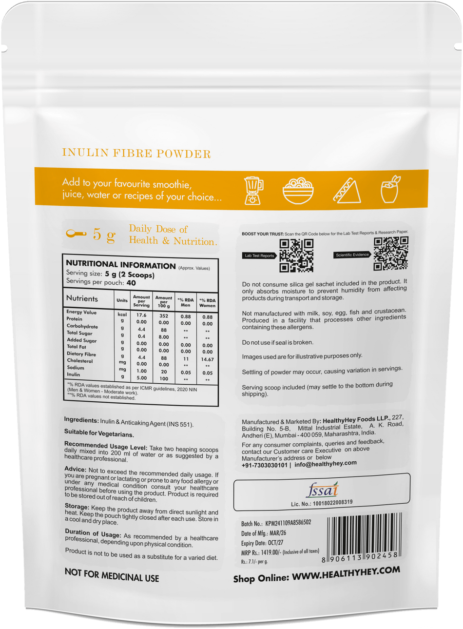 Inulin Food Sources Inulin Powder,Source of natural fibre Prebiotic Food For Adults 200g ...