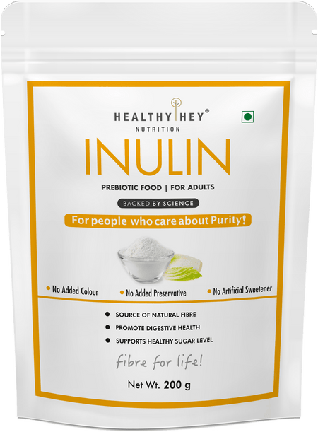 HealthyHey Nutrition Powder Inulin Powder,Source of natural fibre Prebiotic Food For Adults 200g