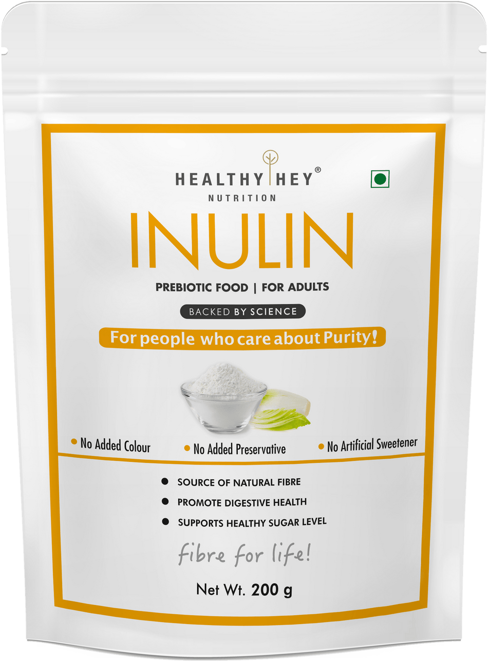 HealthyHey Nutrition Powder Inulin Powder,Source of natural fibre Prebiotic Food For Adults 200g