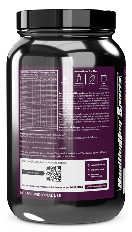 HealthyHey Nutrition Powder ISO Whey Protein - ISOReal - Sourced from Germany - 90% Protein