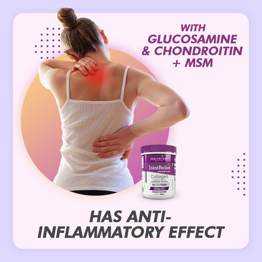 HealthyHey Nutrition Powder JointRelief Collagen Peptide Type 1, 2 & 3 - Support Joint and Cartilage Health - 200g Powder