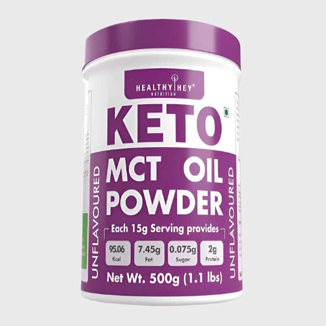 HealthyHey Nutrition Powder Keto MCT Oil Powder 500g - Clean Energy Boost, Non-Dairy Coffee Creamer