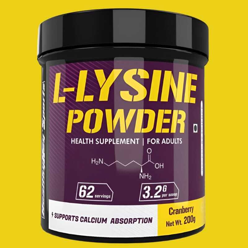 L-Lysine Powder,Supports Calcium Absorption - Cranberry Flavoured - 200g