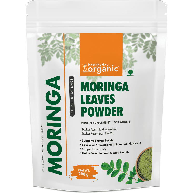 HealthyHey Nutrition Powder Moringa Leaves Powder Support Energy Levels 200g