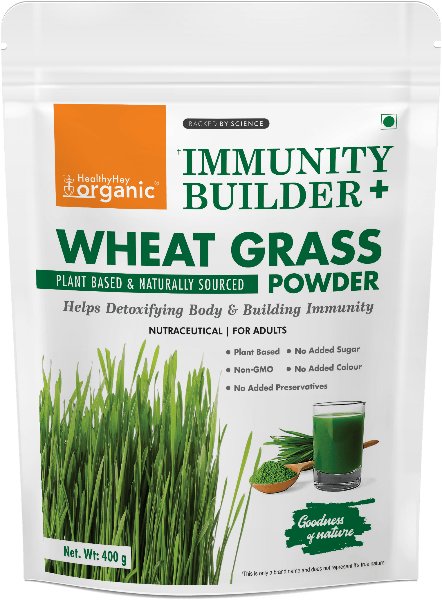 Organic Wheat Grass Powder — Immunity Support Green Superfood — 400 g