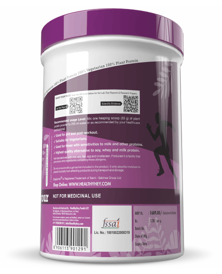 HealthyHey Nutrition Powder Plant Protein Powder, Protein - Low Net Carbs, Non Dairy, Gluten Free, Lactose Free, No Sugar Added, Soy Free, Non-GMO