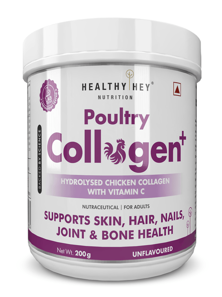 HealthyHey Nutrition Powder Poultry Collagen  Hydrolysed Chicken Collagen with Vitamin C Unflavoured 200g